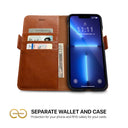 Dreem Fibonacci Wallet Case for iPhone 13 Pro | 2-in-1 Detachable Vegan Leather Cover [Caramel]