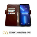 Dreem Fibonacci Wallet Case for iPhone 13 Pro | 2-in-1 Detachable Vegan Leather Cover [Coffee]