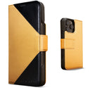 Dreem Fibonacci Wallet Case for iPhone 16 Pro Max | 3-in-1 Detachable Vegan Leather Cover [Gold/Black]