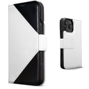 Dreem Fibonacci Wallet Case for iPhone 16 Pro | 3-in-1 Detachable Vegan Leather Cover [White/Black]