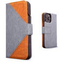 Dreem Fibonacci Wallet Case for iPhone 16 Pro Max | 3-in-1 Detachable Vegan Leather Cover [Grey/Rust]