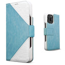 Dreem Fibonacci Wallet Case for iPhone 16 Pro | 3-in-1 Detachable Vegan Leather Cover [Light Blue/White]