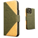 Dreem Fibonacci Wallet Case for iPhone 16 Pro | 3-in-1 Detachable Vegan Leather Cover [Olive/Khaki]