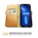 Dreem Fibonacci Wallet Case for iPhone 13 Pro | 2-in-1 Detachable Vegan Leather Cover [Gold]