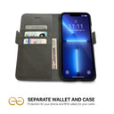Dreem Fibonacci Wallet Case for iPhone 13 Pro Max | 2-in-1 Detachable Vegan Leather Cover [Grey]