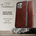 Dreem Fibonacci Wallet Case for iPhone 16 Pro | 2-in-1 Detachable Real Leather Cover [Chestnut]