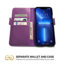 Dreem Fibonacci Wallet Case for iPhone 13 Pro Max | 2-in-1 Detachable Vegan Leather Cover [Purple]