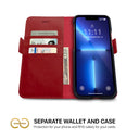 Dreem Fibonacci Wallet Case for iPhone 13 Pro | 2-in-1 Detachable Vegan Leather Cover [Red]