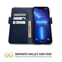 Dreem Fibonacci Wallet Case for iPhone 13 Pro | 2-in-1 Detachable Vegan Leather Cover [Royal]