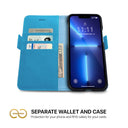Dreem Fibonacci Wallet Case for iPhone 13 Pro | 2-in-1 Detachable Vegan Leather Cover [Sky]