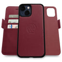 Dreem Fibonacci Wallet Case for iPhone 13 | 2-in-1 Detachable Vegan Leather Cover [Burgundy]