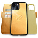 Dreem Fibonacci Wallet Case for iPhone 13 | 2-in-1 Detachable Vegan Leather Cover [Gold]