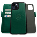 Dreem Fibonacci Wallet Case for iPhone 13 | 2-in-1 Detachable Vegan Leather Cover [Green]