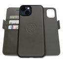 Dreem Fibonacci Wallet Case for iPhone 13 | 2-in-1 Detachable Vegan Leather Cover [Grey]