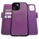 Dreem Fibonacci Wallet Case for iPhone 13 | 2-in-1 Detachable Vegan Leather Cover [Purple]