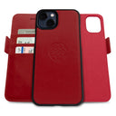 Dreem Fibonacci Wallet Case for iPhone 13 | 2-in-1 Detachable Vegan Leather Cover [Red]