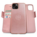 Dreem Fibonacci Wallet Case for iPhone 13 | 2-in-1 Detachable Vegan Leather Cover [Rose]