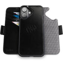 Dreem Fibonacci Wallet Case for iPhone 15 | 2-in-1 Detachable Vegan Leather Cover [Black]
