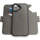 Dreem Fibonacci Wallet Case for iPhone 15 | 2-in-1 Detachable Vegan Leather Cover with Built-in Kick-Stand, RFID Blocking Card Holder, MagSafe Compatible [Black]