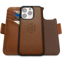 Dreem Fibonacci Wallet Case for iPhone 15 Pro Max | 2-in-1 Detachable Vegan Leather Cover [Chocolate]
