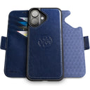 Dreem Fibonacci Wallet Case for iPhone 15 | 2-in-1 Detachable Vegan Leather Cover with Built-in Kick-Stand, RFID Blocking Card Holder, MagSafe Compatible [Black]